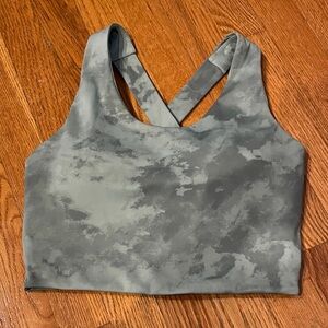 Sage green longline Racerback Sports Bra